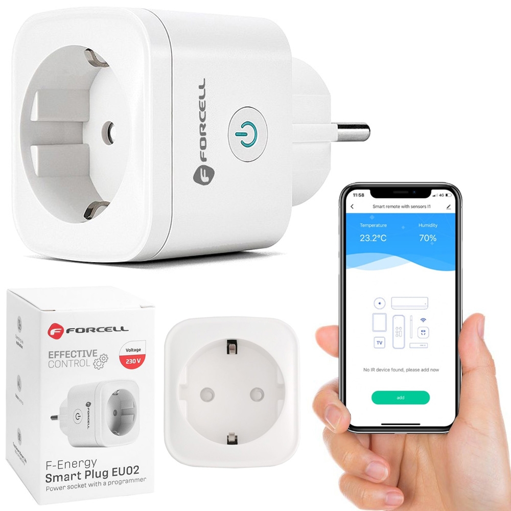 Forcell | Inteligentne Gniazdko WiFi z Programatorem | Tuya Google Home Amazon Alexa