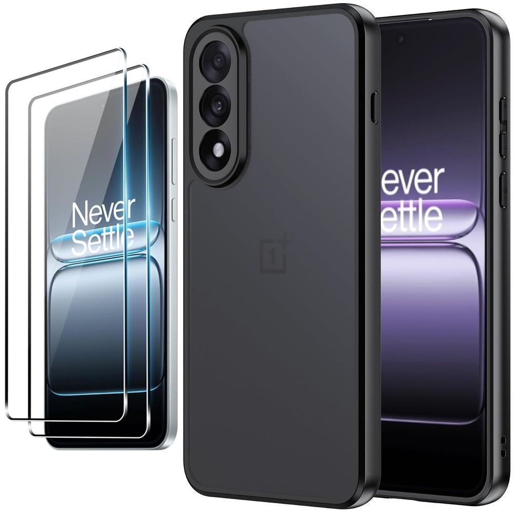 Etui Hybrydowe Matte Case | Black + 2x SZKŁO 5D do OnePlus Nord 5