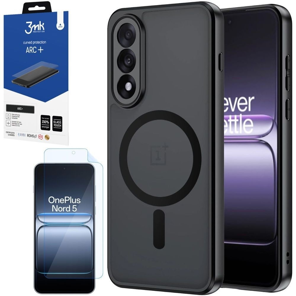 Etui Hybrydowe Matte Case z MagSafe | Black + FOLIA 3mk ARC do OnePlus Nord 5
