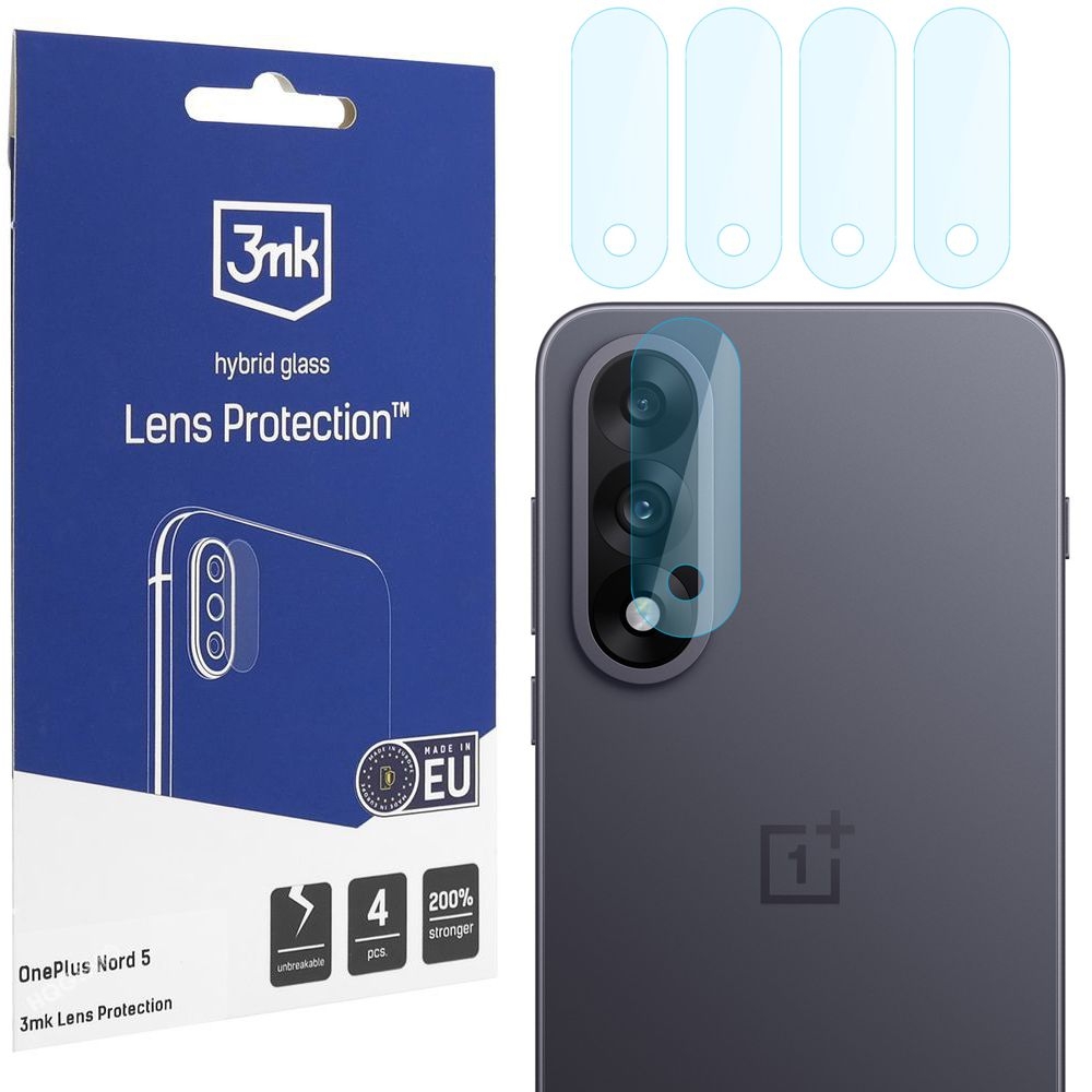 4x 3mk Lens Protection | Szkło Hybrydowe na Obiektyw Aparat do OnePlus Nord 5