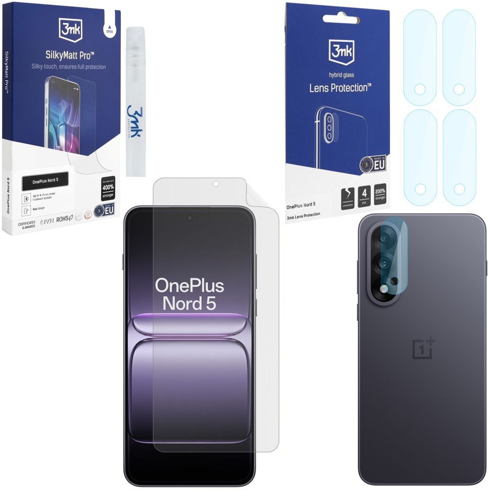 FOLIA Matowa 3mk SilkyMatt Pro + 4x APARAT Lens Protection do OnePlus Nord 5