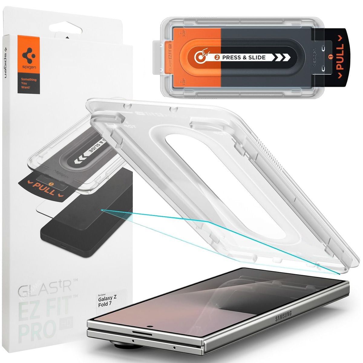 Szkło Hartowane SPIGEN GLAS.tR EZ FIT z Aplikatorem do Samsung Galaxy Z Fold7