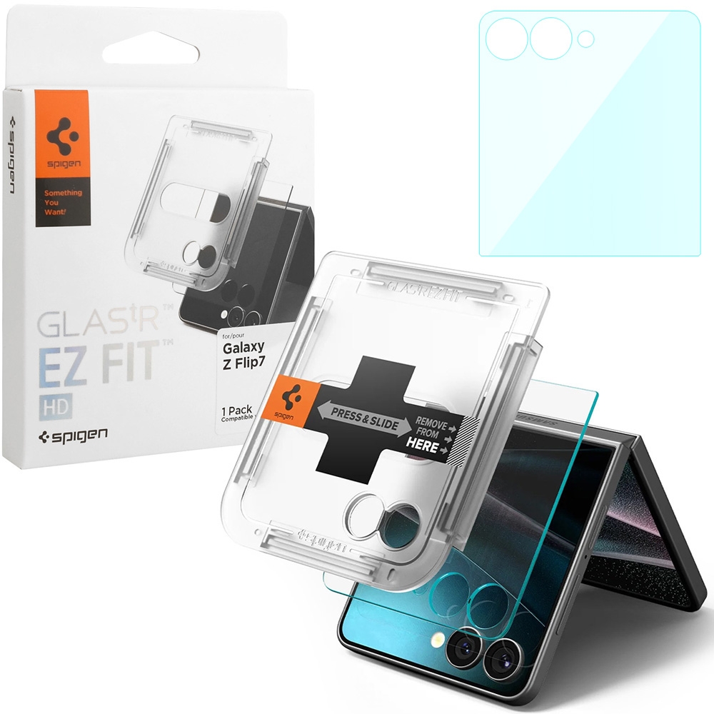 Szkło Hartowane SPIGEN GLAS.tR EZ FIT z Aplikatorem do Samsung Galaxy Z Flip7
