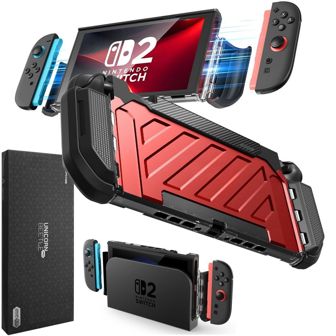 Pancerne Etui SUPCASE Unicorn Beetle Pro | Ruddy do Nintendo Switch 2