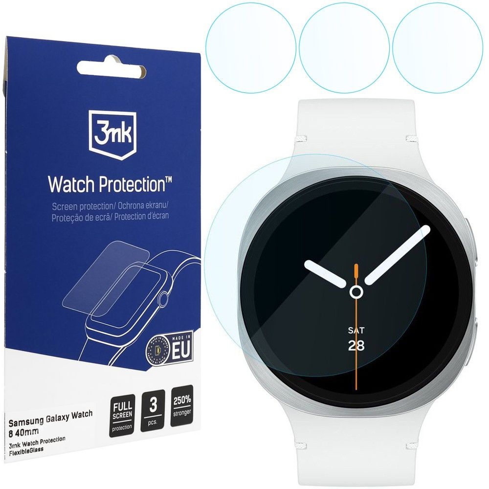 3x Szkło Hybrydowe 3mk Watch Protection do Samsung Galaxy Watch 8 40mm