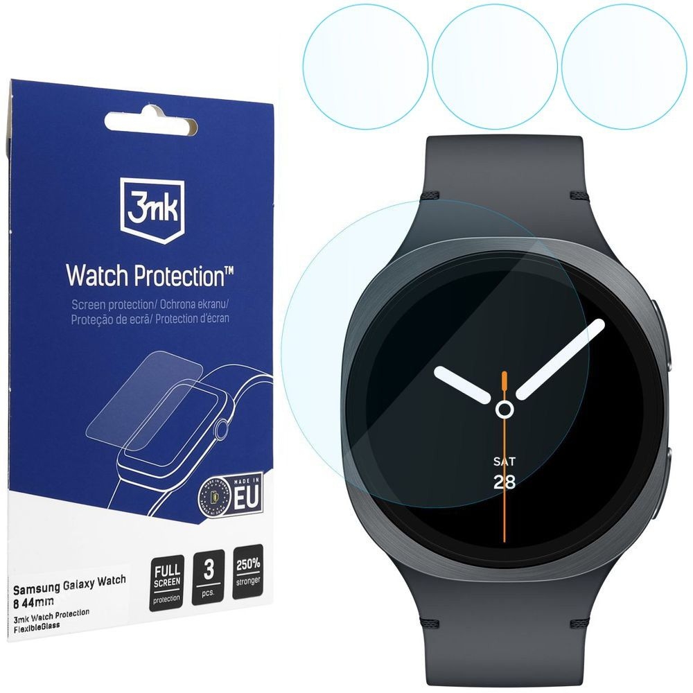 3x Szkło Hybrydowe 3mk Watch Protection do Samsung Galaxy Watch 8 44mm