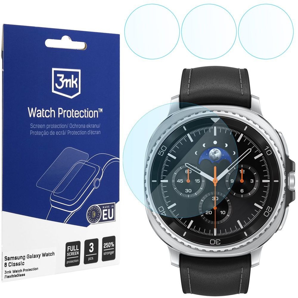 3x Szkło Hybrydowe 3mk Watch Protection do Samsung Galaxy Watch 8 Classic 46mm