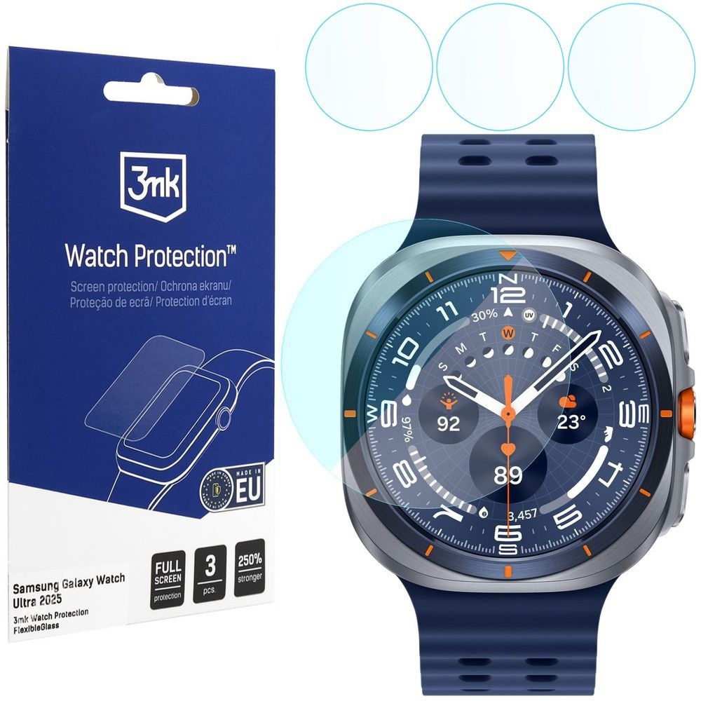 3x Szkło Hybrydowe 3mk Watch Protection do Samsung Galaxy Watch Ultra 2025