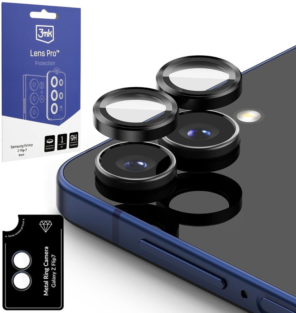 3mk Lens Pro | Osobne Szkła na Aparat | Czarne do Samsung Galaxy Z Flip7