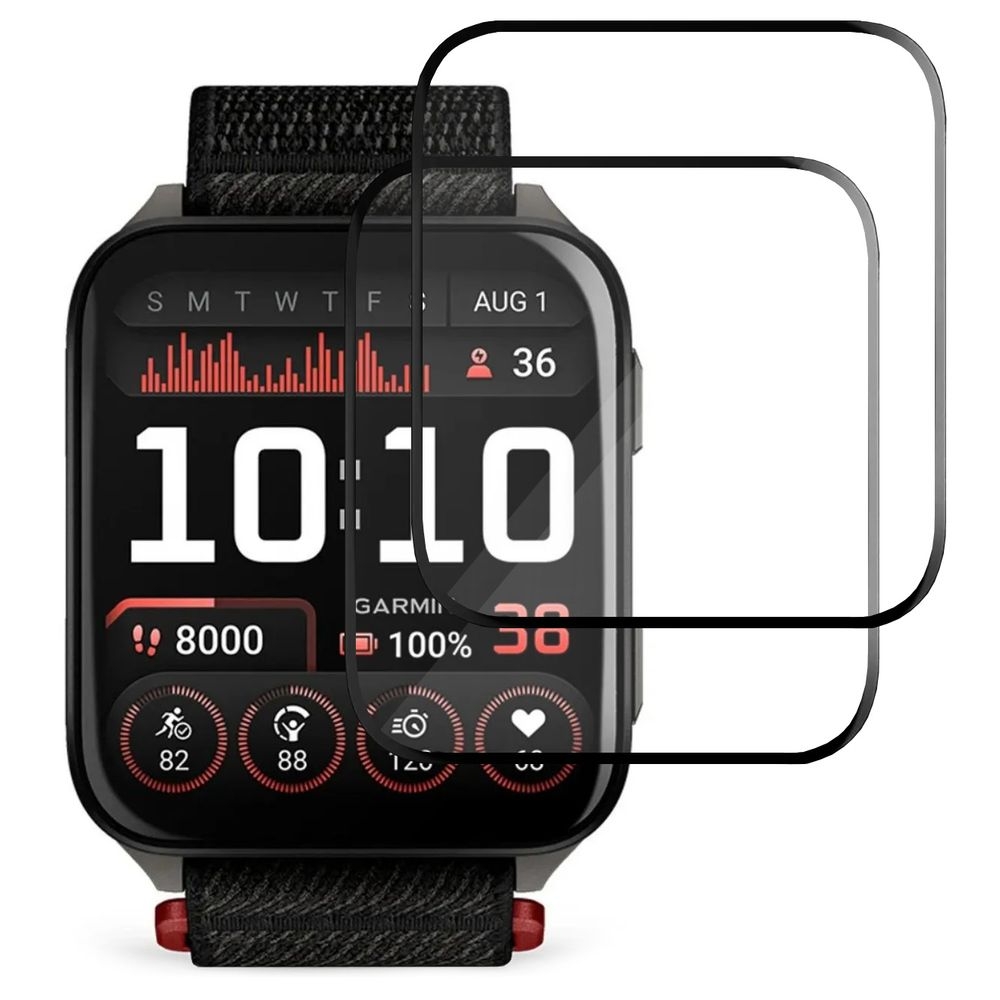 2x Szkło Hybrydowe | FULL COVER | Black do Garmin Venu X1