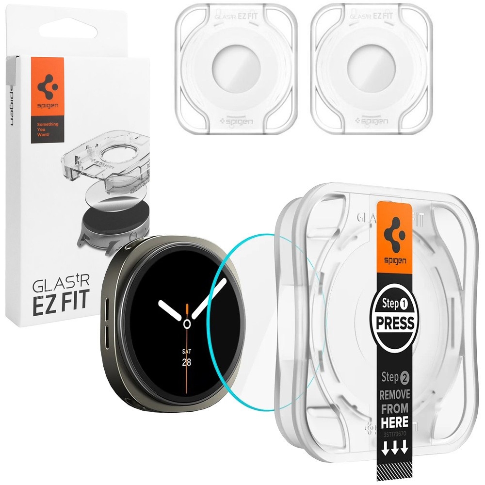 2x SPIGEN Glas.tR EZ FIT Szkło Hartowane + Aplikator do Samsung Galaxy Watch 8 40mm