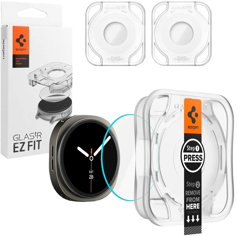 2x SPIGEN Glas.tR EZ FIT Szkło Hartowane + Aplikator do Samsung Galaxy Watch 8 44mm