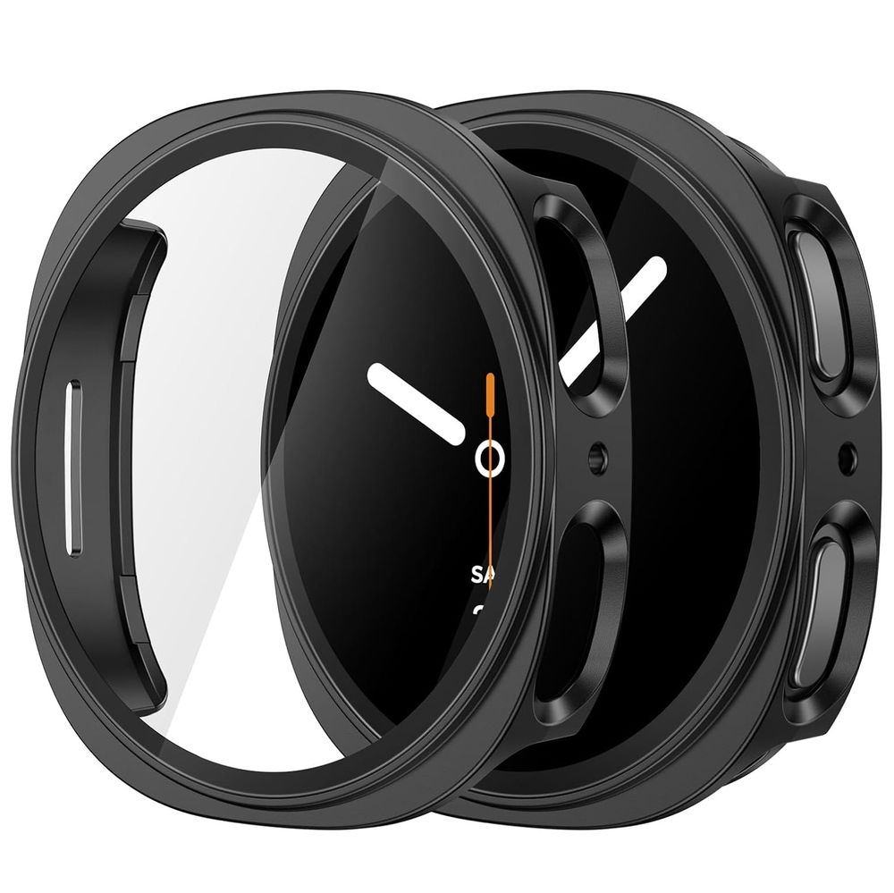Etui + Szkło Defense 2w1 | Ochrona 360° | Black do Samsung Galaxy Watch 8 44mm