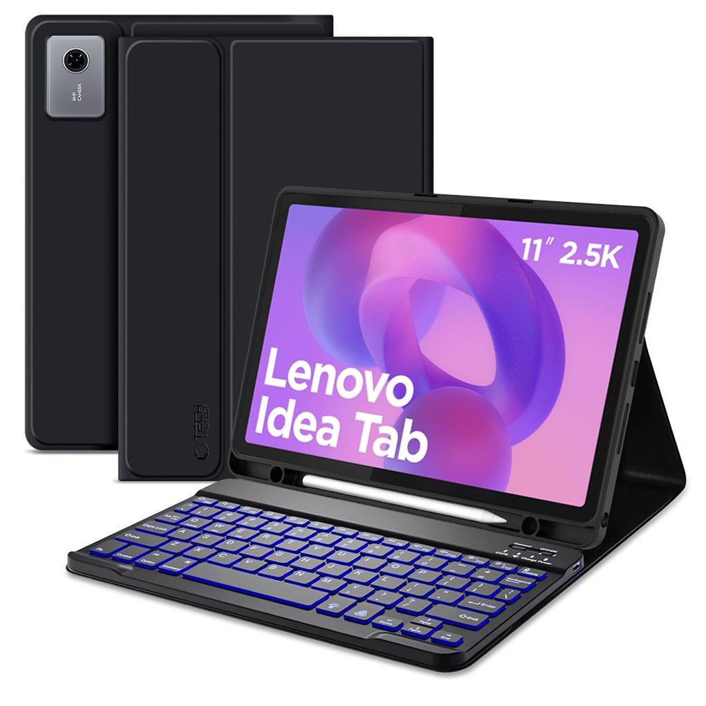 Zamykane Etui Obudowa z Klawiaturą Bluetooth RGB | Czarne do Lenovo IdeaTab 11&#8243;