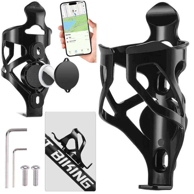 Uniwersalny Uchwyt Rowerowy Koszyk na Bidon Napój Butelkę z miejscem na Apple AirTag