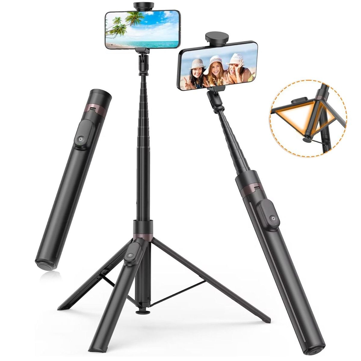 2w1 Statyw Selfie Stick + Pilot Bluetooth | Automatyczne Rozkładanie | 170cm 1.7m