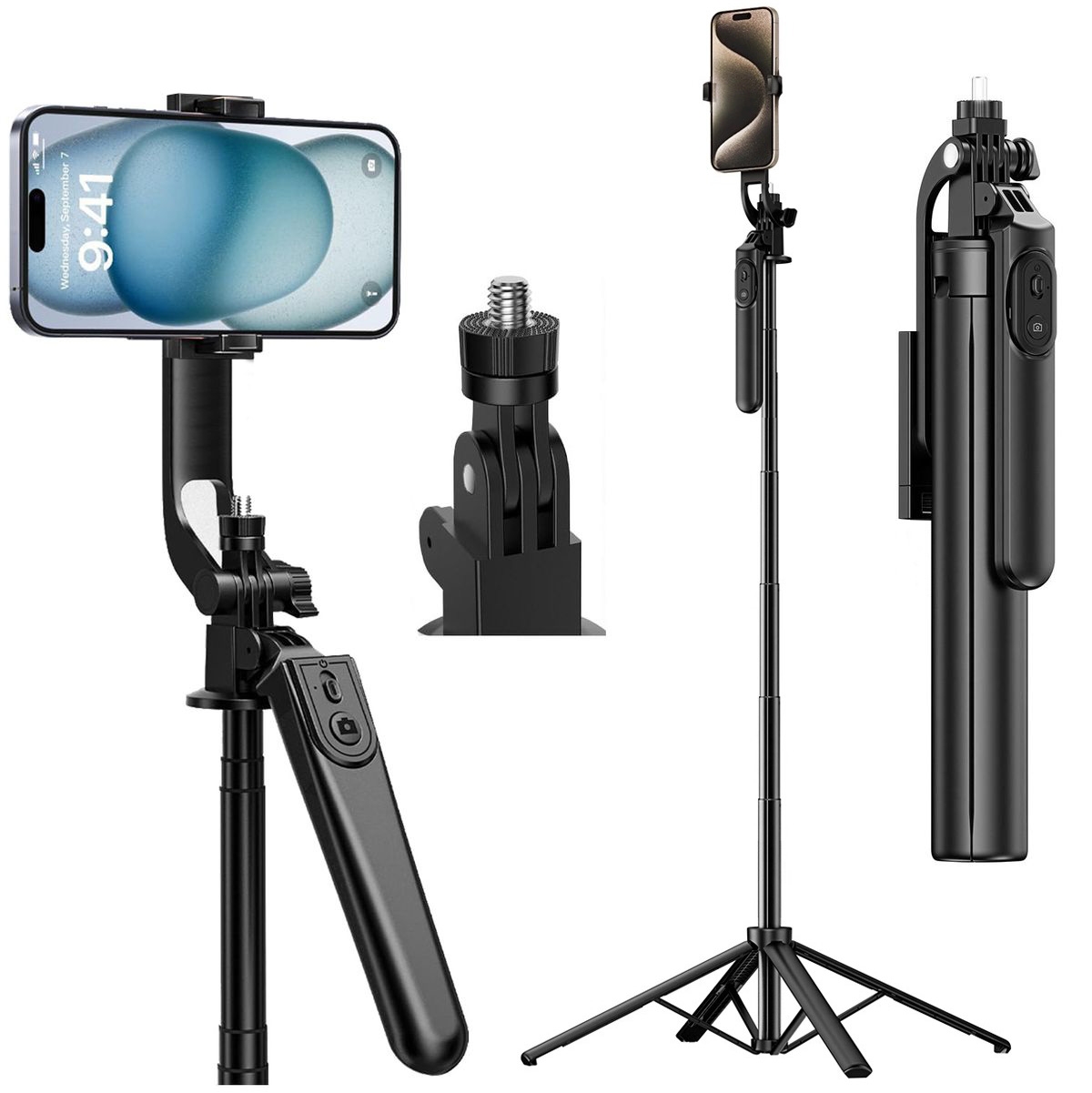 2w1 Statyw Selfie Stick Długi Kijek + Pilot Bluetooth | 175cm 1.75m