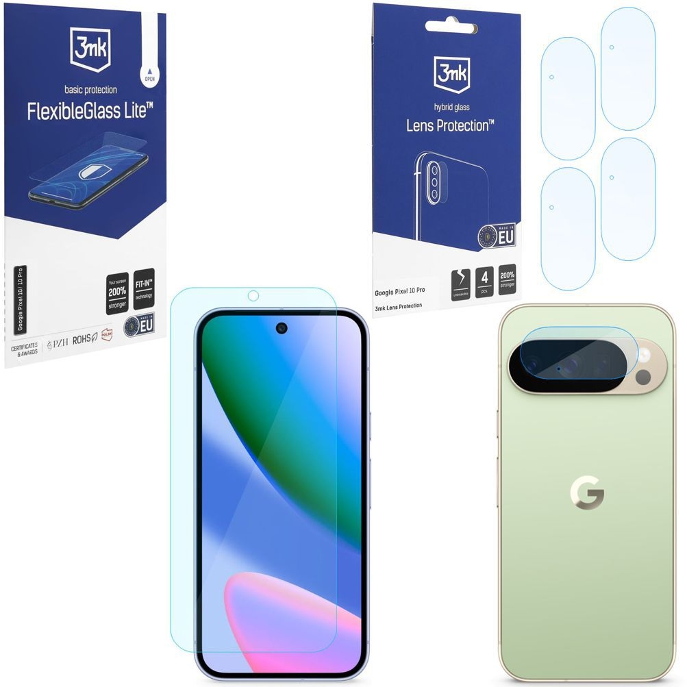 SZKŁO 3mk Flexible Glass Lite + 4x SZKŁO na Aparat do Google Pixel 10 Pro