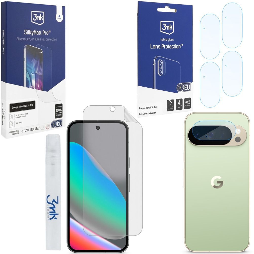 FOLIA 3mk SilkyMatt + 4x SZKŁO na Aparat do Google Pixel 10 Pro