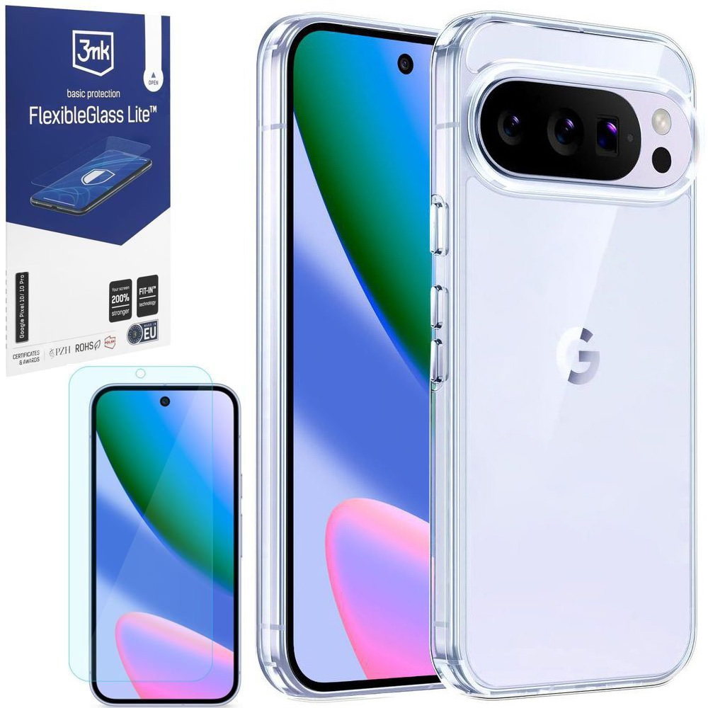 Etui 3mk Armor Case | Clear + SZKŁO 3mk Flexible Glass Lite do Google Pixel 10 / 10 Pro