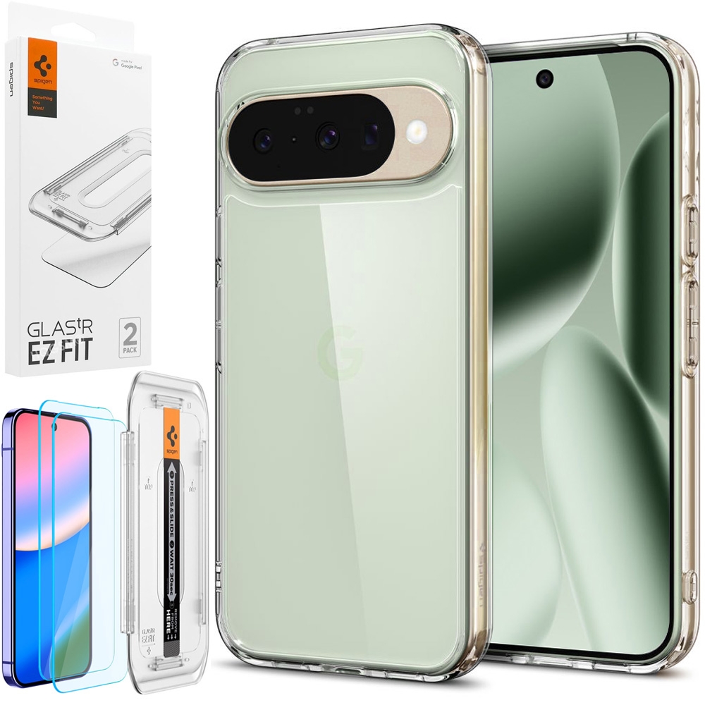 Etui SPIGEN Ultra Hybrid | Crystal Clear + 2x SZKŁO Spigen do Google Pixel 10 / 10 Pro