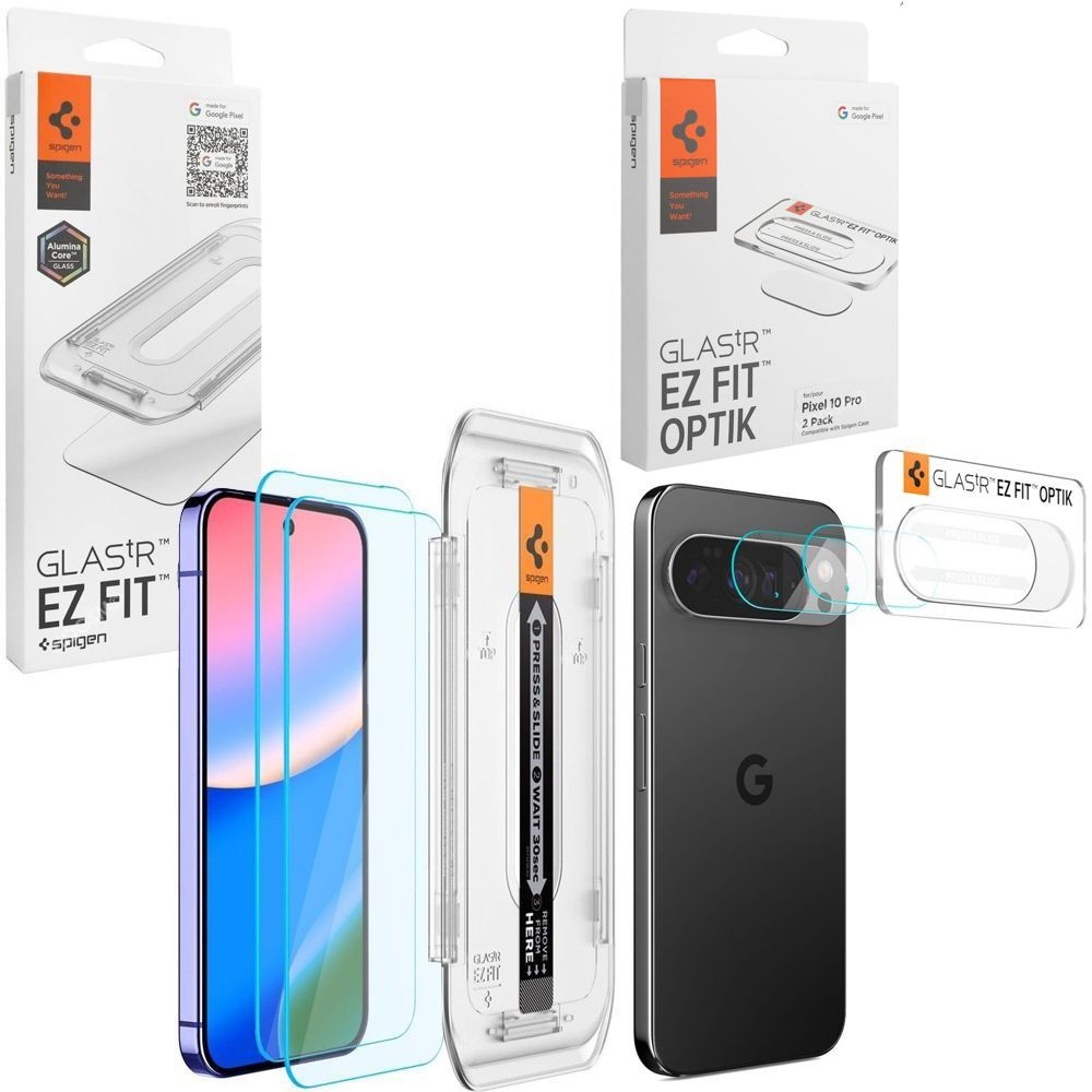 2x Szkło Hartowane SPIGEN GLAS.tR EZ FIT + 2x SZKŁO na Aparat do Google Pixel 10 Pro