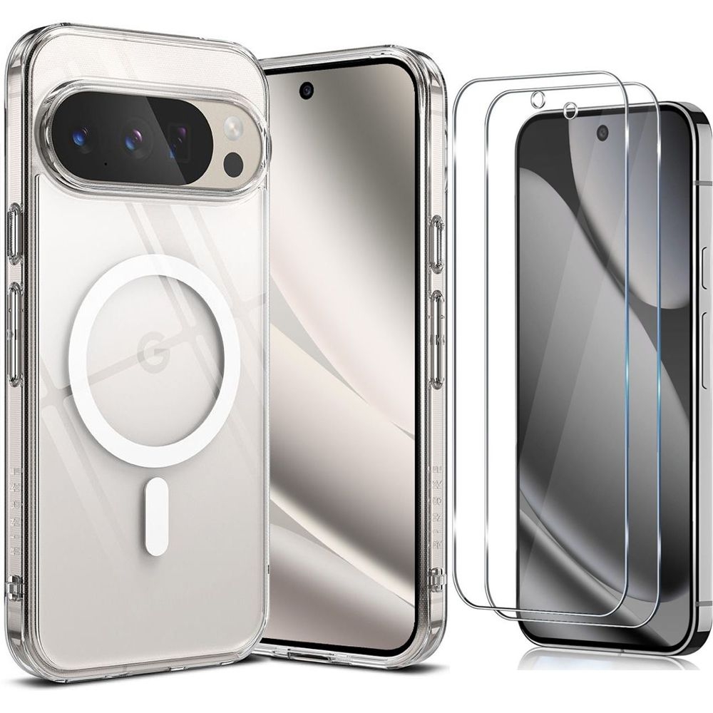 Etui RINGKE Fusion Magnetic z PixelSnap | Clear + 2x SZKŁO do Google Pixel 10 Pro XL