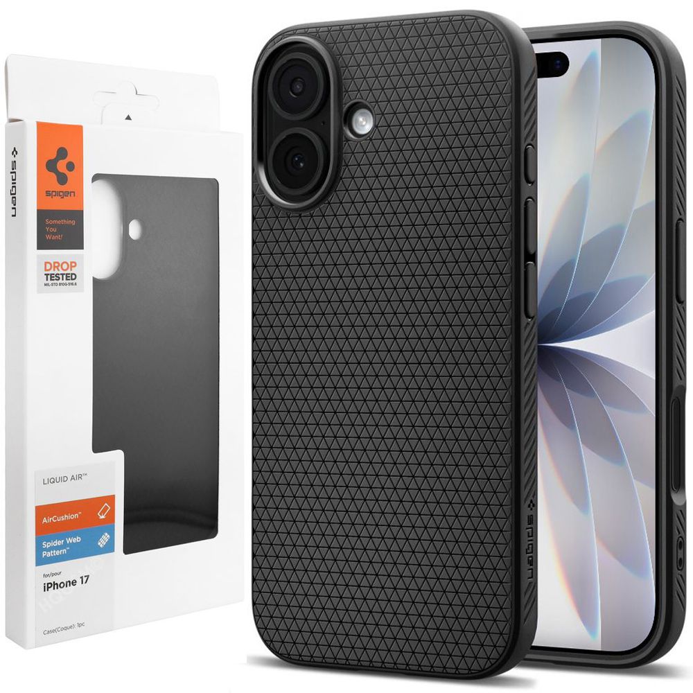 Etui SPIGEN Liquid Air | Black do Apple iPhone 17 |