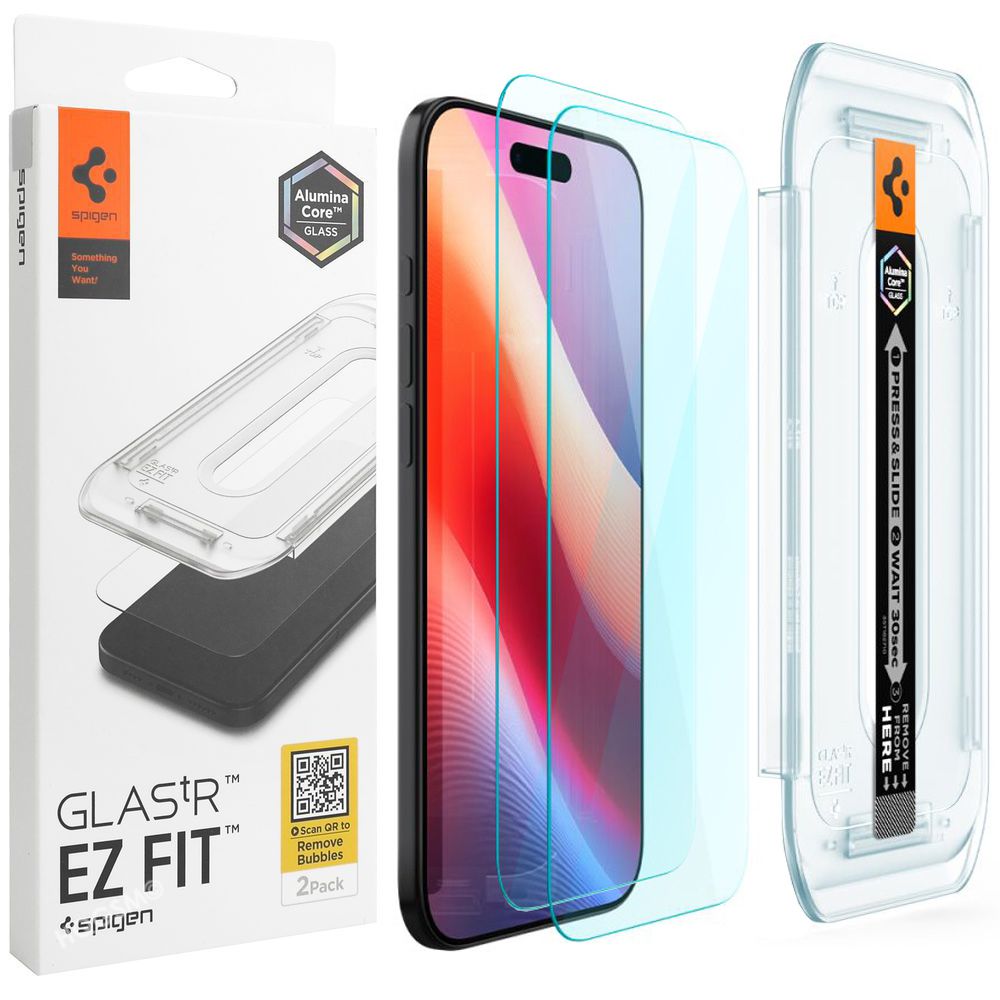 2x Szkło SPIGEN GLAS.tR EZ FIT Alumina Core + aplikator do Apple iPhone Air