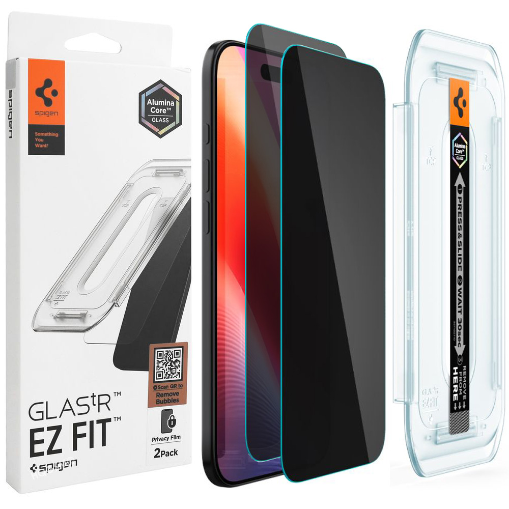 2x Szkło Prywatyzujące SPIGEN EZ Fit PRIVACY AluminaCore do Apple iPhone Air