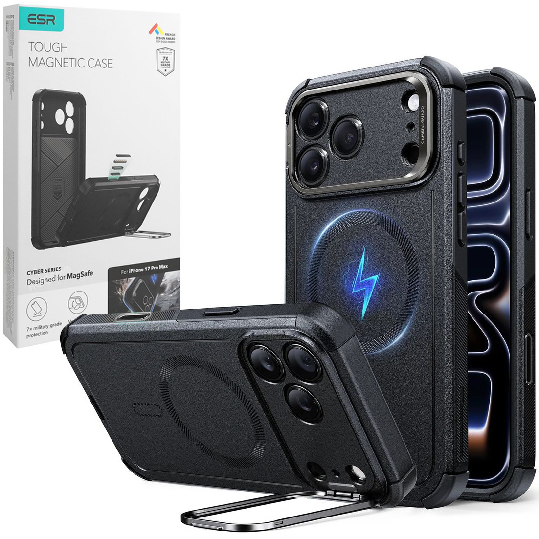 Etui ESR Tough Magnetic Case | Black do Apple iPhone 17 Pro Max