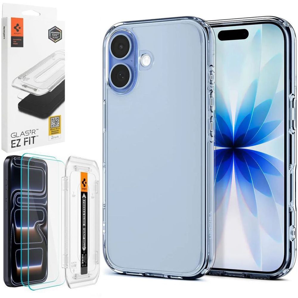 Etui SPIGEN Ultra Hybrid | Crystal Clear + 2x SZKŁO Spigen do Apple iPhone 17 |