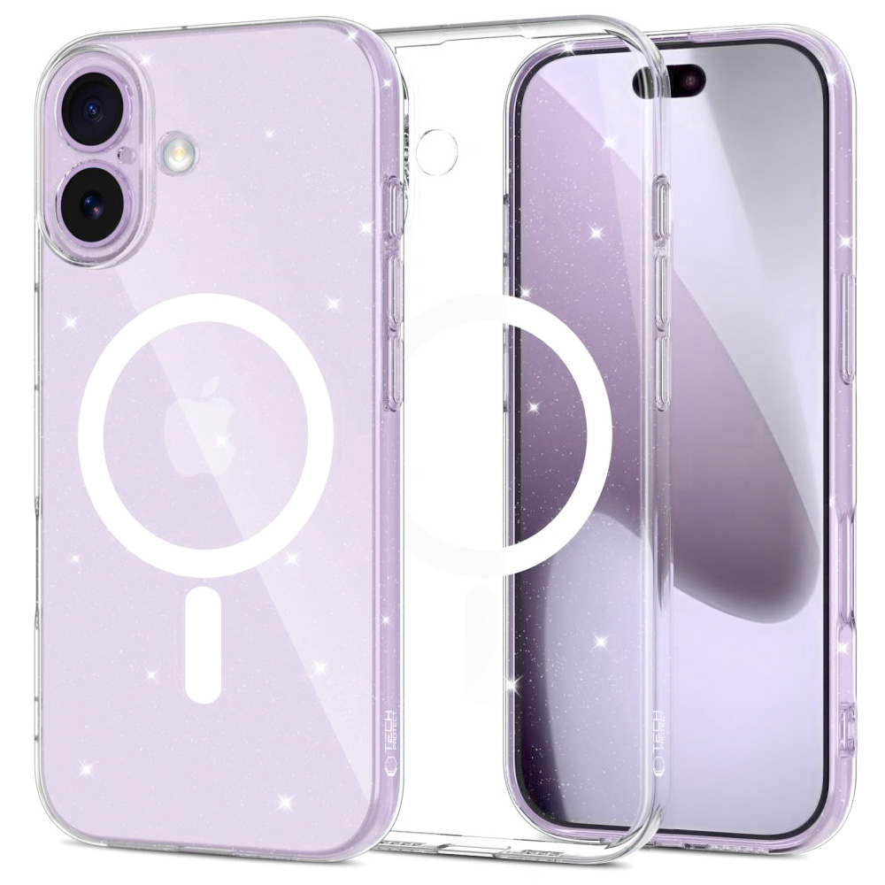 Cienkie Etui Flex MagSafe | Glitter Clear do Apple iPhone 17 |