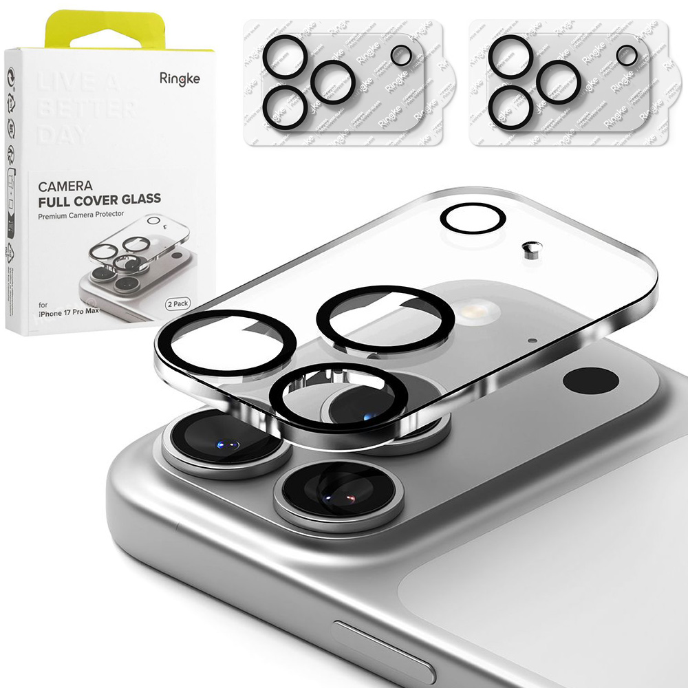 2x Ringke Camera Full Cover Glass | Pełne Szkło na Aparat | Clear do Apple iPhone 17 Pro Max