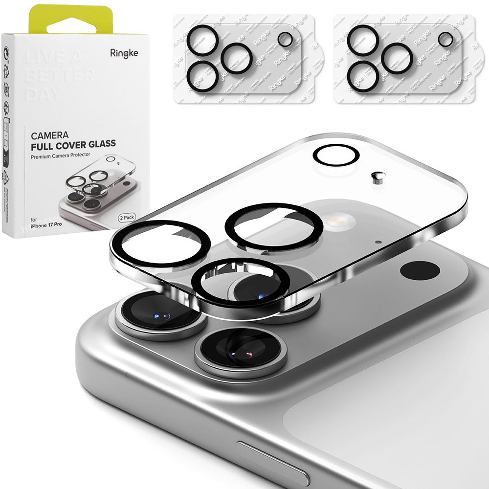 2x Ringke Camera Full Cover Glass | Pełne Szkło na Aparat | Clear do Apple iPhone 17 Pro |