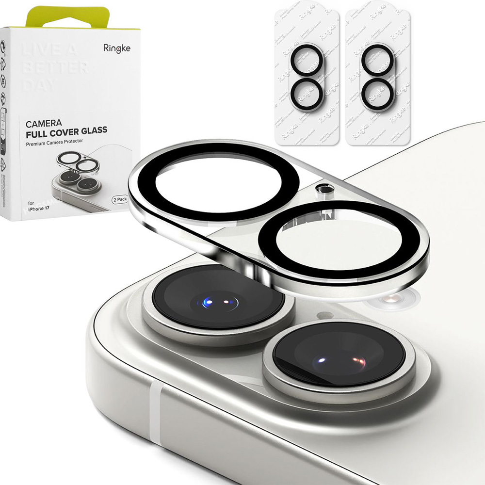 2x Ringke Camera Full Cover Glass | Pełne Szkło na Aparat | Clear do Apple iPhone 17 |