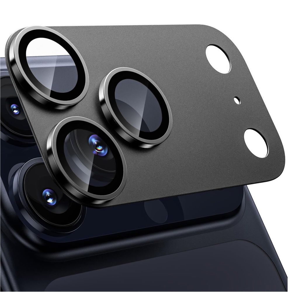 CamRing Alu | Szkło na Aparat Nakładka | Czarne do Apple iPhone 17 Pro Max