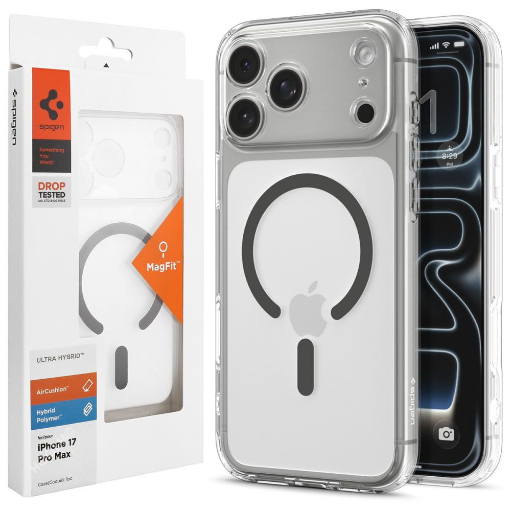 Etui SPIGEN Ultra Hybrid MagSafe | Clear Graphite do Apple iPhone 17 Pro Max