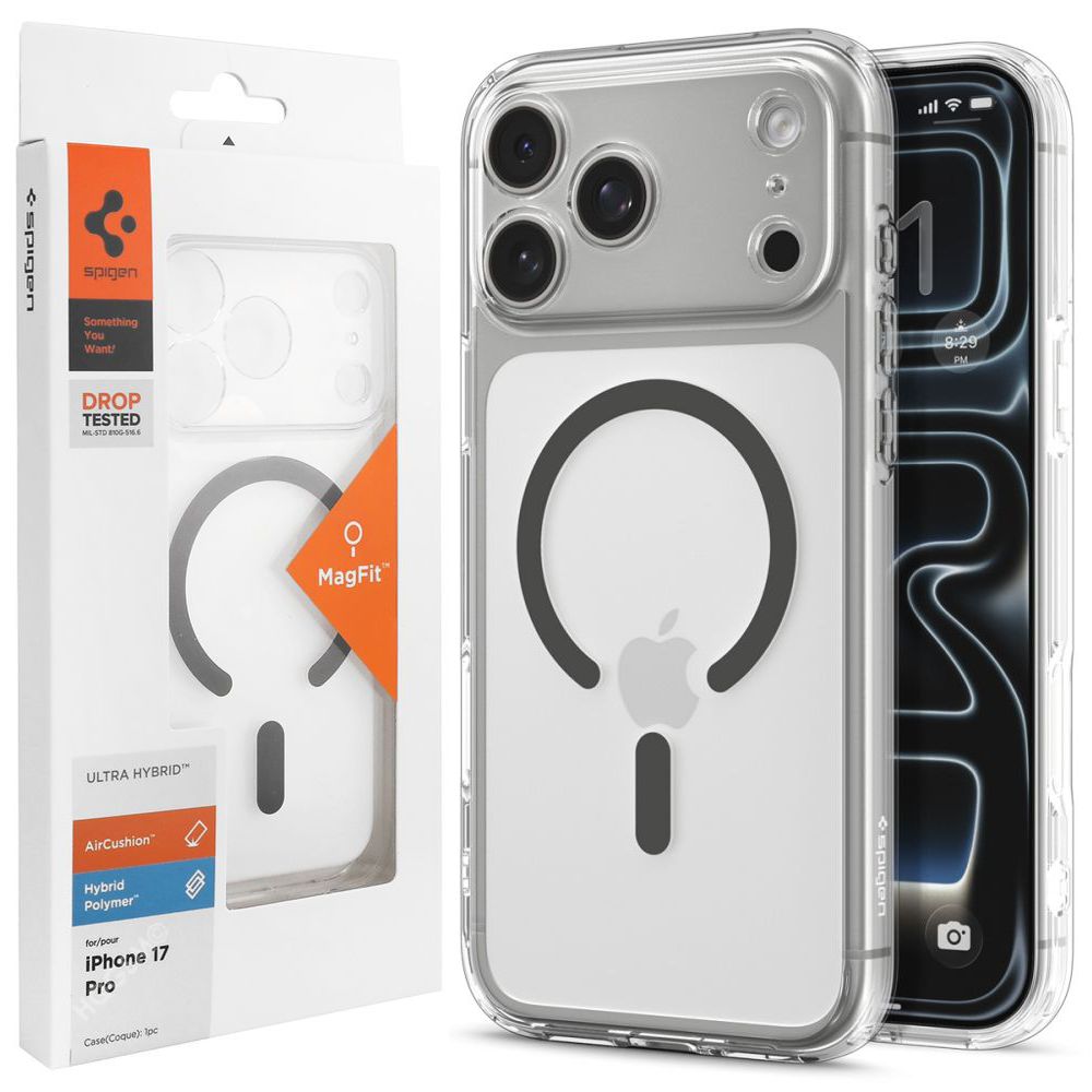 Etui SPIGEN Ultra Hybrid MagSafe | Clear Graphite do Apple iPhone 17 Pro |