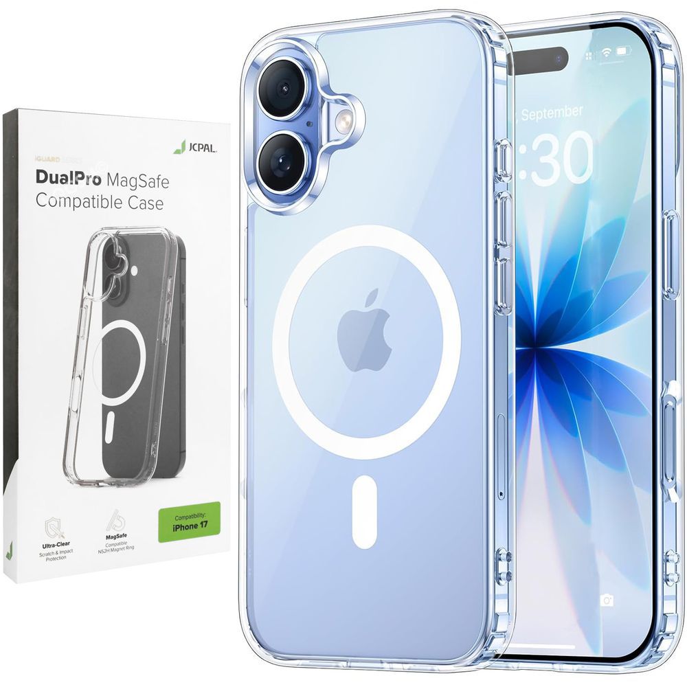 Etui JCPAL DualPro MagSafe Case | Crystal Clear do Apple iPhone 17 |