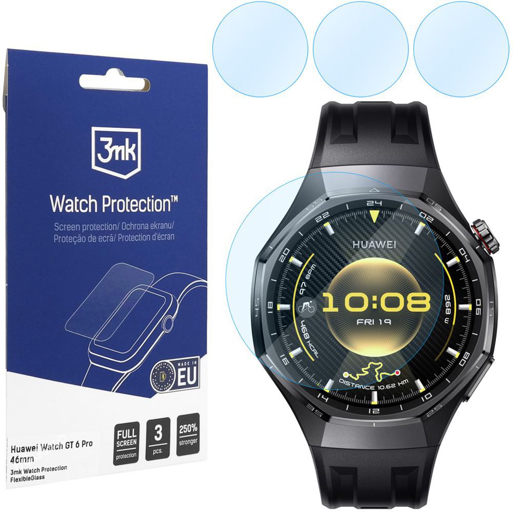 3x Szkło Hybrydowe 3mk Watch Protection do Huawei Watch GT 6 Pro 46mm