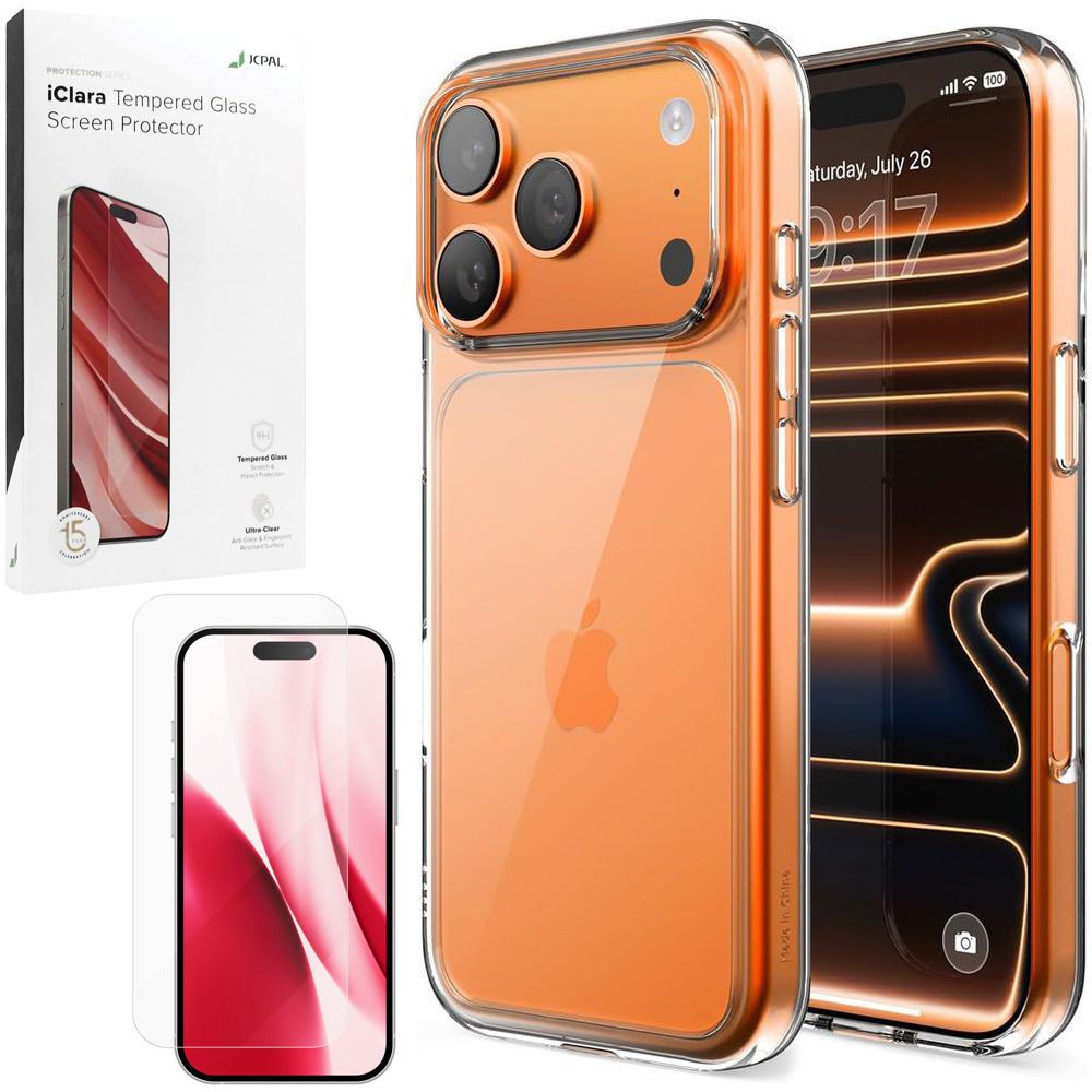 Etui JCPAL DualPro Case | Crystal Clear + SZKŁO JCPAL iClara do Apple iPhone 17 Pro Max