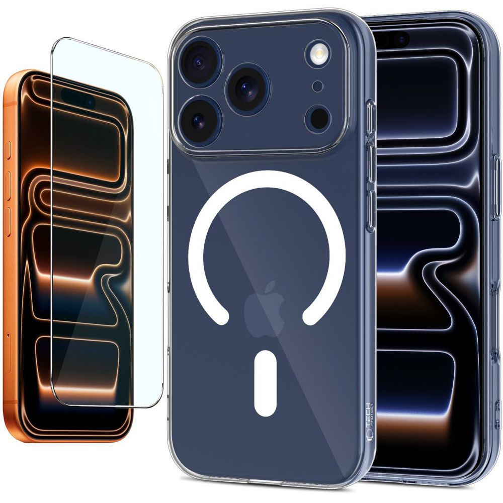 Cienkie Etui Flex MagSafe | Clear + SZKŁO do Apple iPhone 17 Pro Max