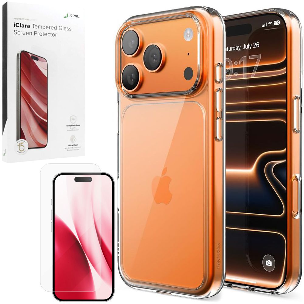 Etui JCPAL DualPro Case | Crystal Clear + SZKŁO JCPAL iClara do Apple iPhone 17 Pro |