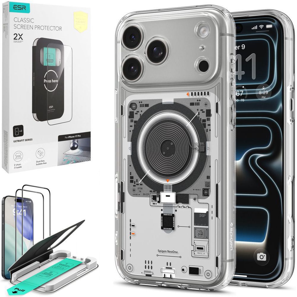 Etui SPIGEN Ultra Hybrid MagSafe | Neo One + 2x SZKŁO ESR do Apple iPhone 17 Pro |