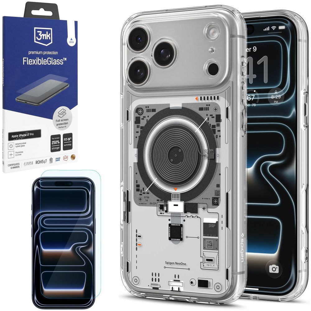 Etui SPIGEN Ultra Hybrid MagSafe | Neo One + SZKŁO 3mk do Apple iPhone 17 Pro |