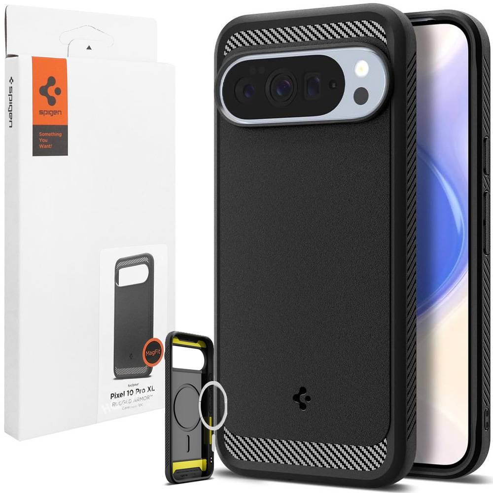 Etui SPIGEN Rugged Armor PixelSnap | Black do Google Pixel 10 Pro XL