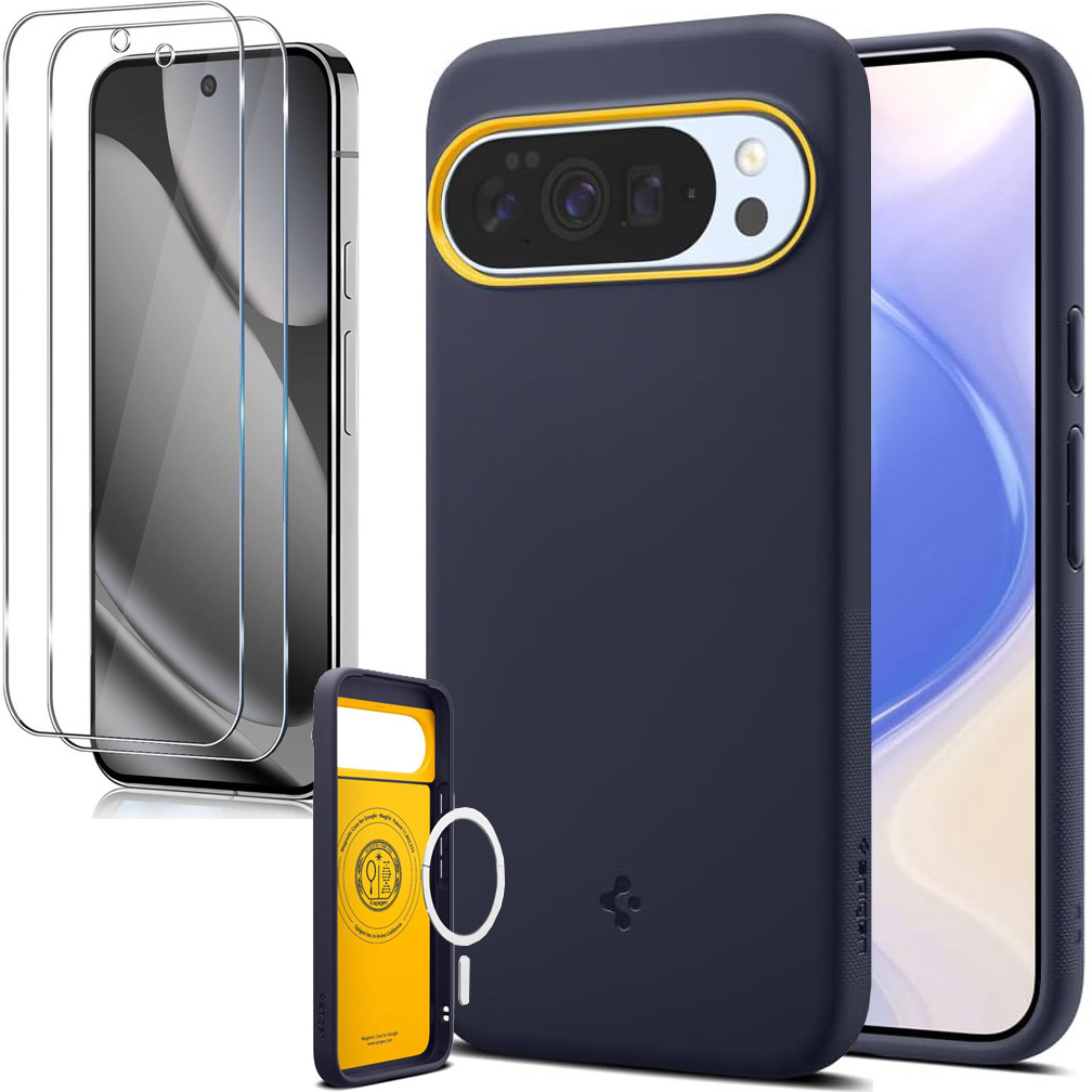 Etui SPIGEN Nano POP z PixelSnap | Blueberry Navy + 2x SZKŁO do Google Pixel 10 Pro XL