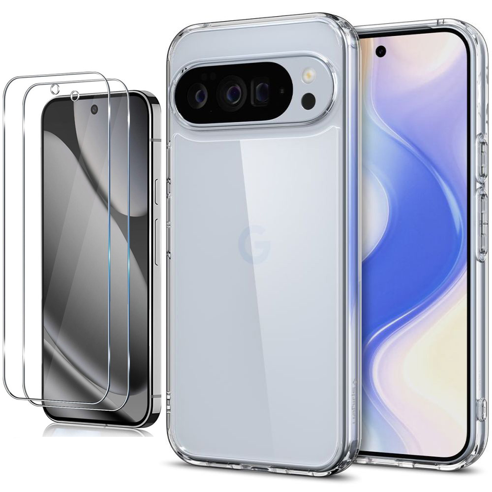 Etui SPIGEN Ultra Hybrid | Crystal Clear + 2x SZKŁO do Google Pixel 10 Pro XL