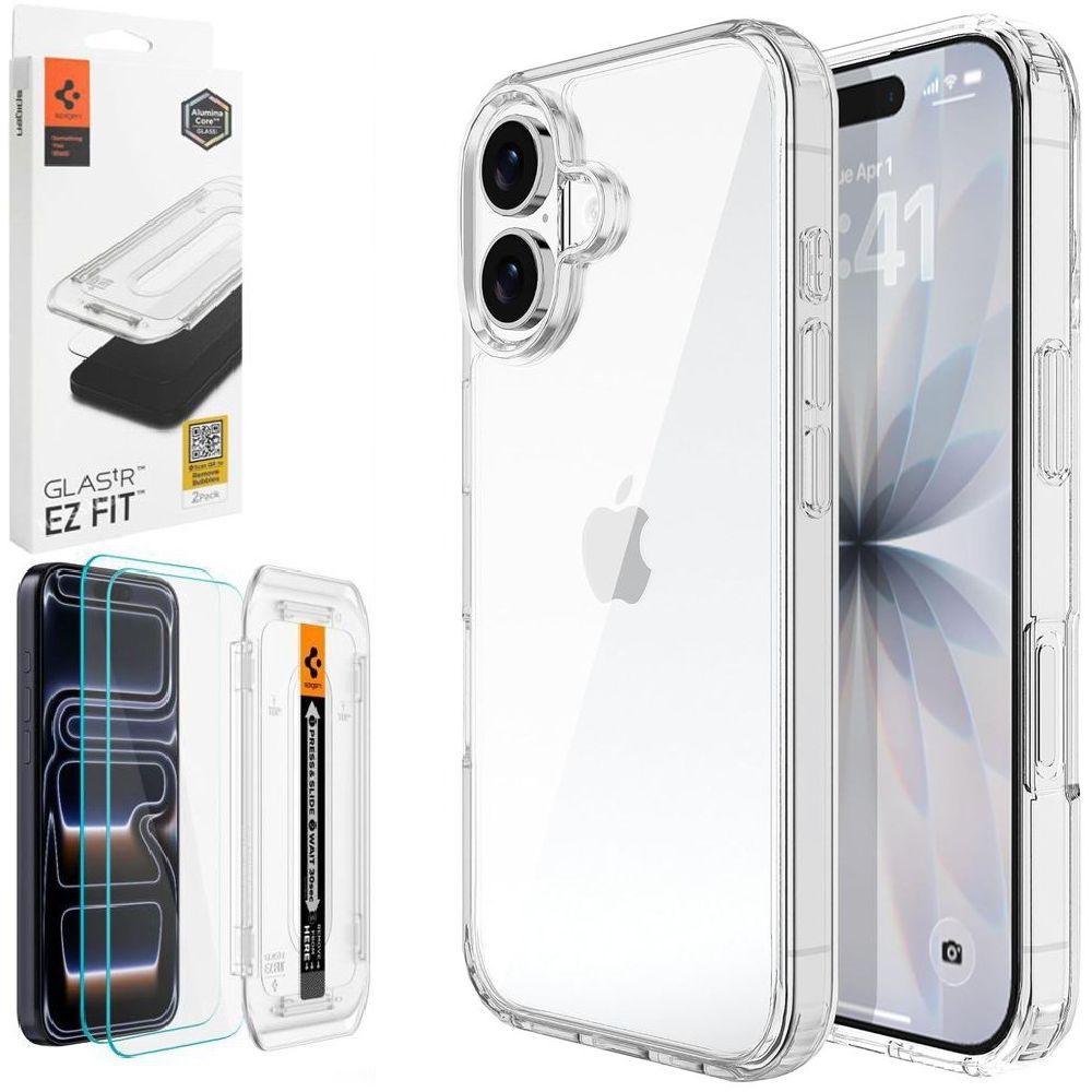 Etui JCPAL DualPro Case | Crystal Clear + 2x SZKŁO Spigen do Apple iPhone 17 |